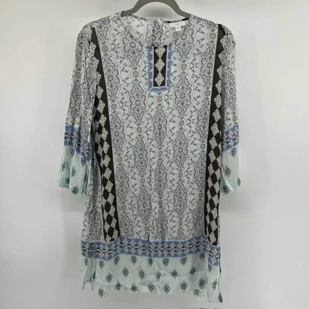J. Jill Sheer Swim Cover Up Womens S Rayon Light Blue Beachy Coastal Boho Resort